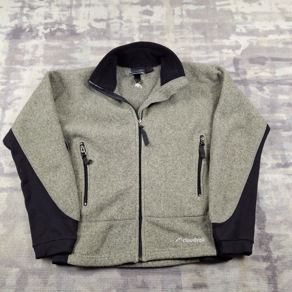 Vintage Cloudveil Fleece Jacket Womens Medium M Made in USA Olive Green Jackson